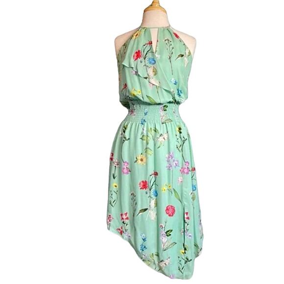 Parker Gigi Dress XL NWT $388 | Green Floral Keyhole Midi Garden Party Summer - Picture 5 of 8